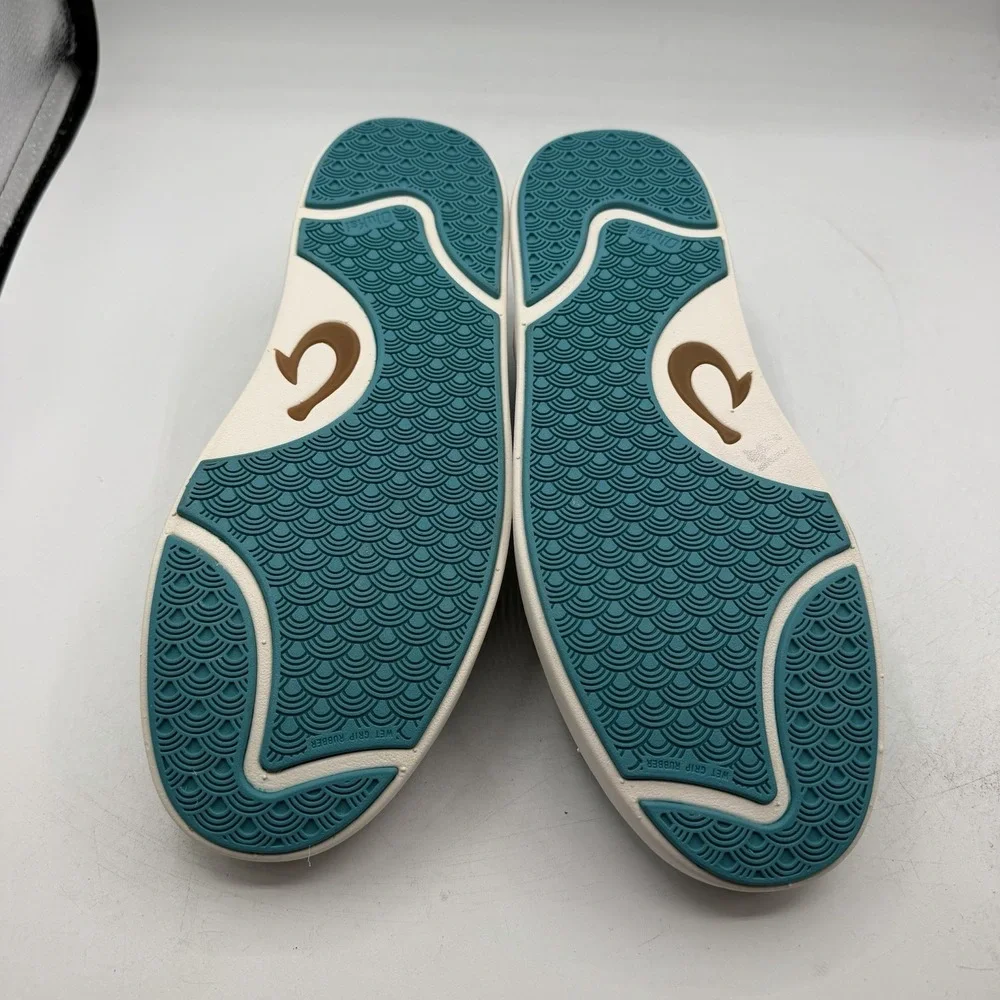 Olukai Lae'Ahi Pa'i Shoes Mens 10.5 Swell Blue Aloha Slip On Sneakers Tropical